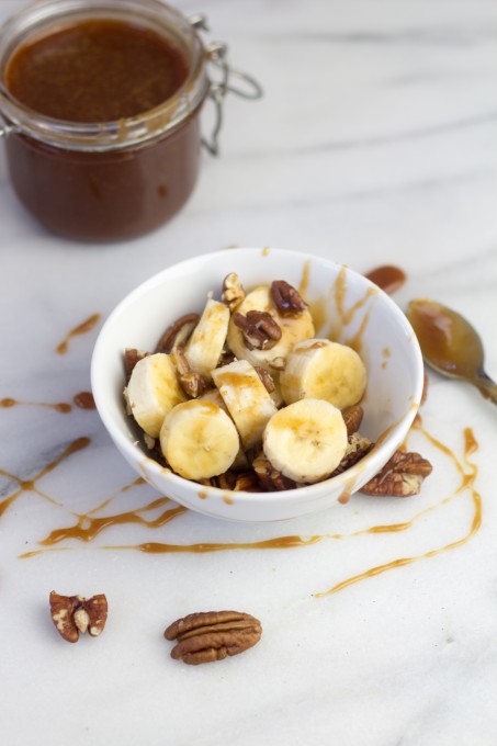 Salted Caramel Sauce with Bananas and Pecans