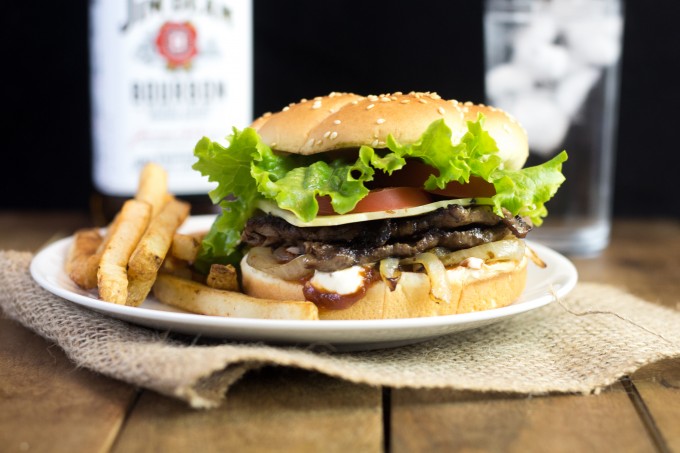 Steak Burger with Whiskey Onions